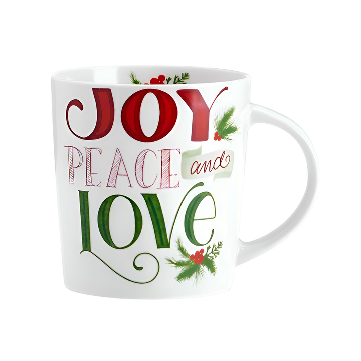 Pfaltzgraff Holiday 18oz Joy Peace Love Porcelain Mug