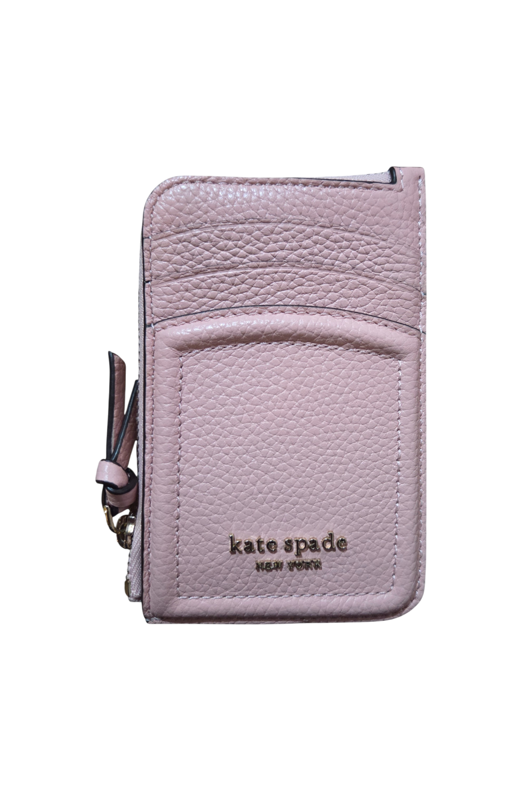 Kate Spade Knott Zip Card Holder – Coral Gable Pebbled Leather