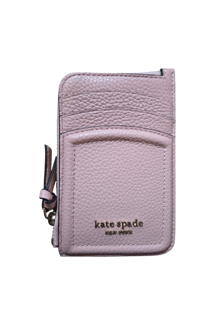 Kate Spade Knott Zip Card Holder – Coral Gable Pebbled Leather
