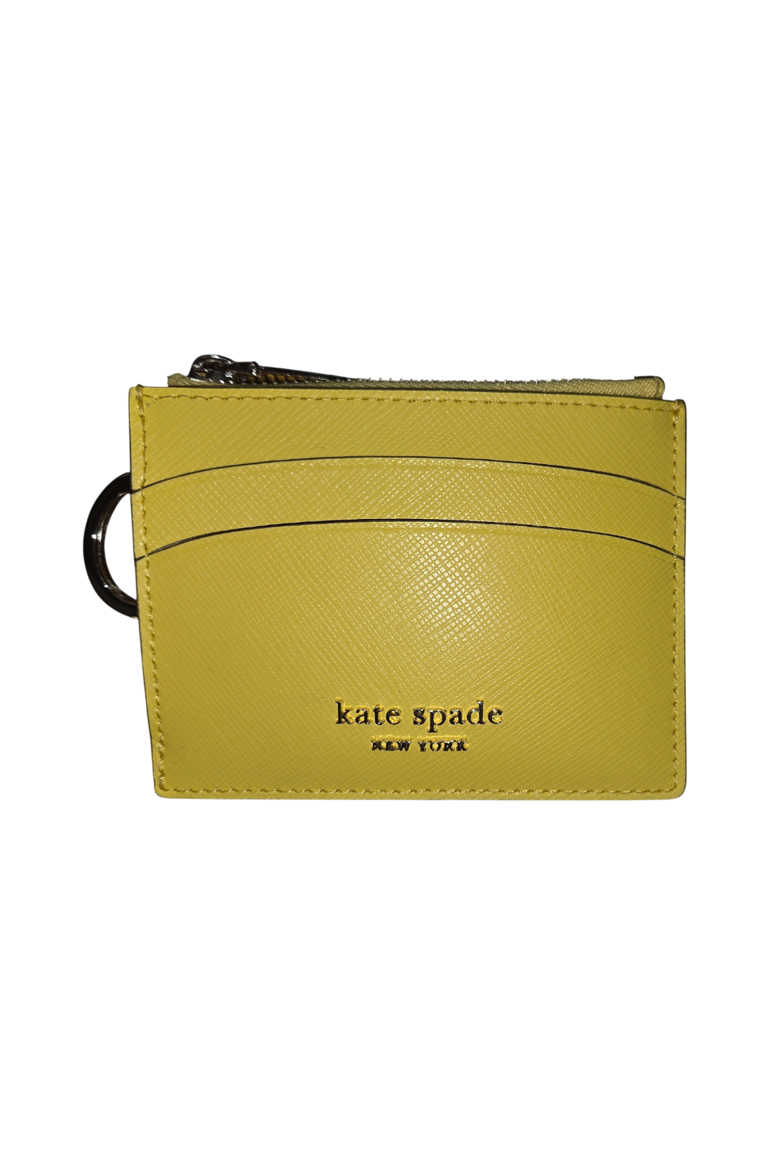 Kate Spade Spencer Coin Card Case – Yellow Sesame Saffiano Leather