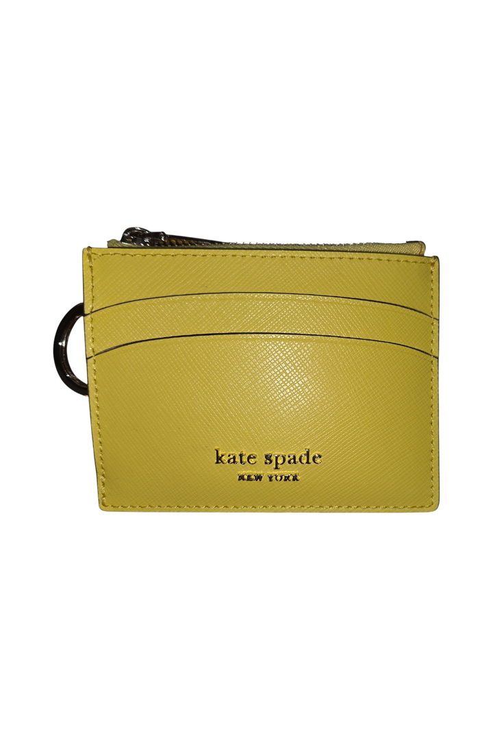 Kate Spade Spencer Coin Card Case – Yellow Sesame Saffiano Leather