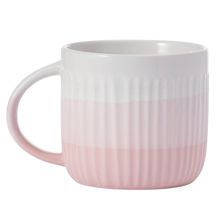 Pfaltzgraff 16oz Pink Debossed Ombre Mug – Elegant Stoneware