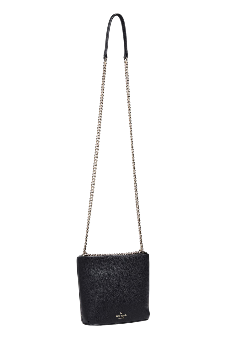 Kate Spade Hayes Street Pearl Ellery Crossbody – Black Pebbled Leather
