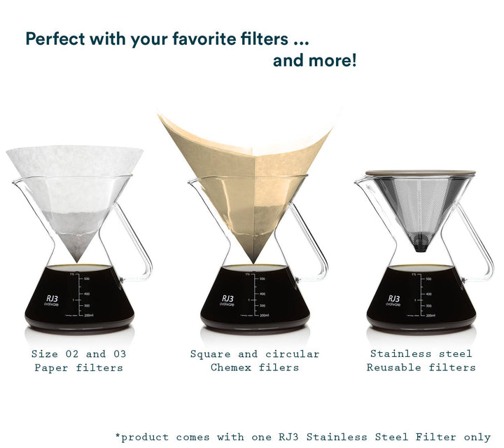 Ovalware Pour Over Coffee Maker Stainless Steel Filter 500ml/17oz