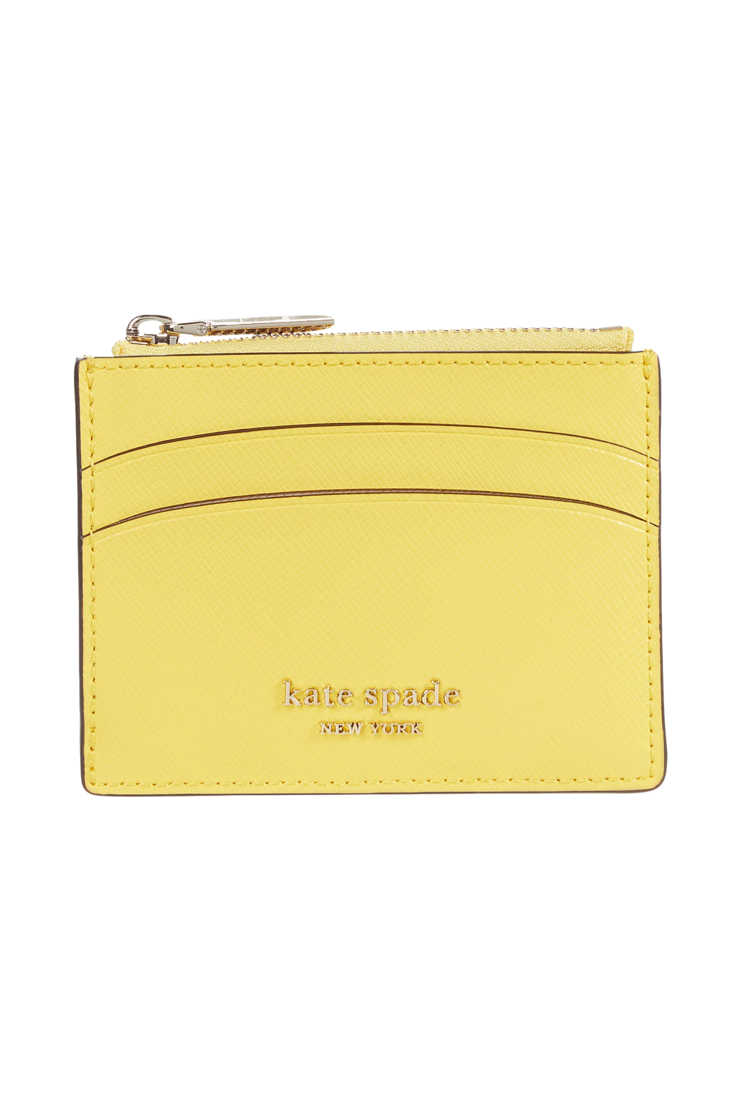 Kate Spade Spencer Coin Card Case – Yellow Sesame Saffiano Leather