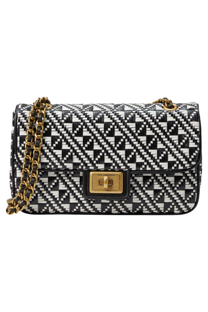 KARL LAGERFELD Paris Agyness Shoulder Bag – Black Aztec