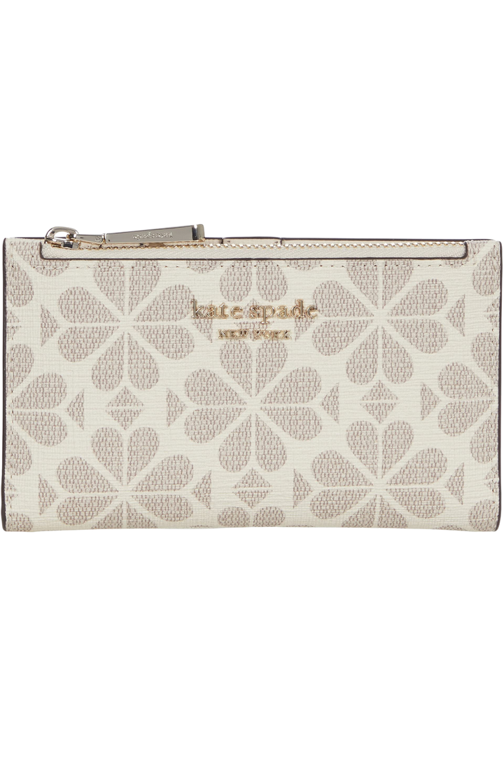 Kate Spade Spade Flower Canvas Slim Bifold Wallet – Parchment
