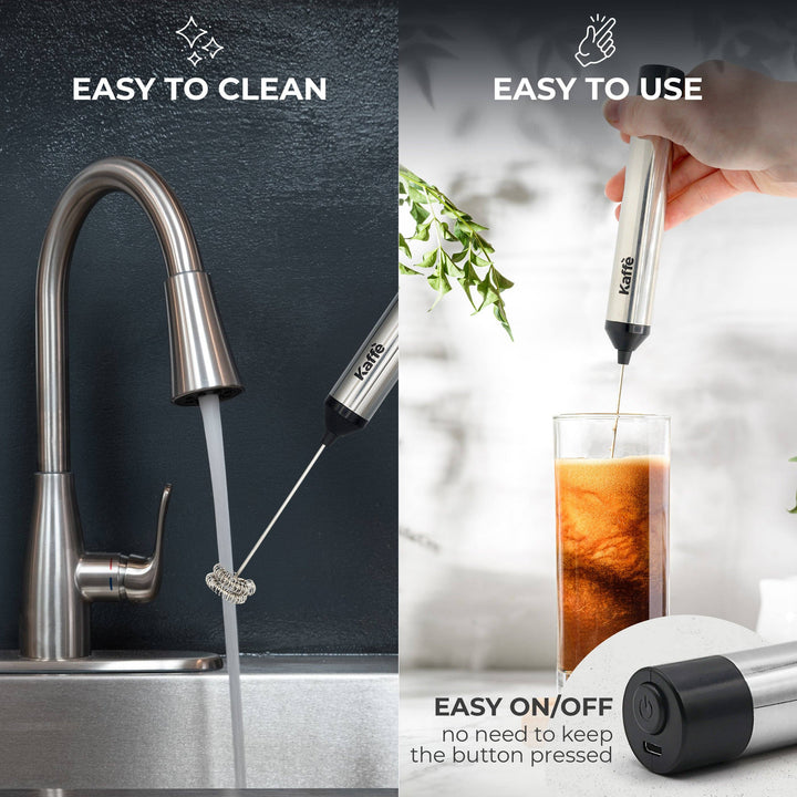 Handheld Milk Frother - USB Rechargeable & Portable