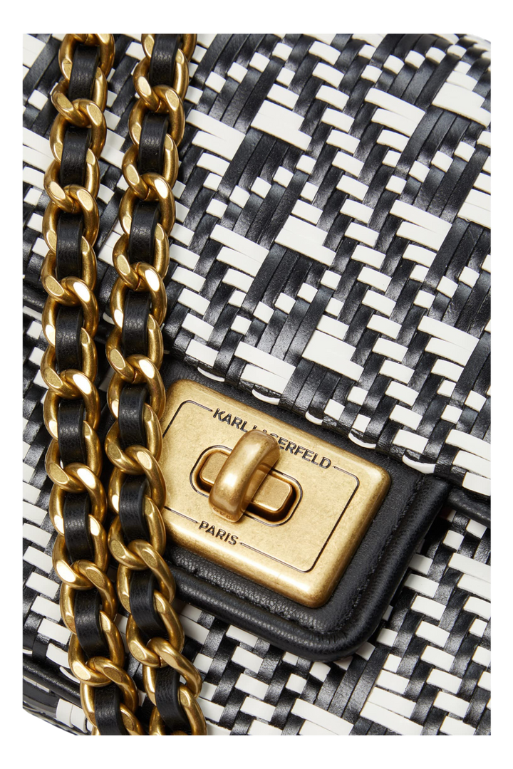 KARL LAGERFELD Paris Agyness Shoulder Bag – Black Aztec