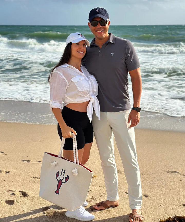 The Hamptons Tote on a Rope – Coastal Canvas Rope Handle Tote Bag