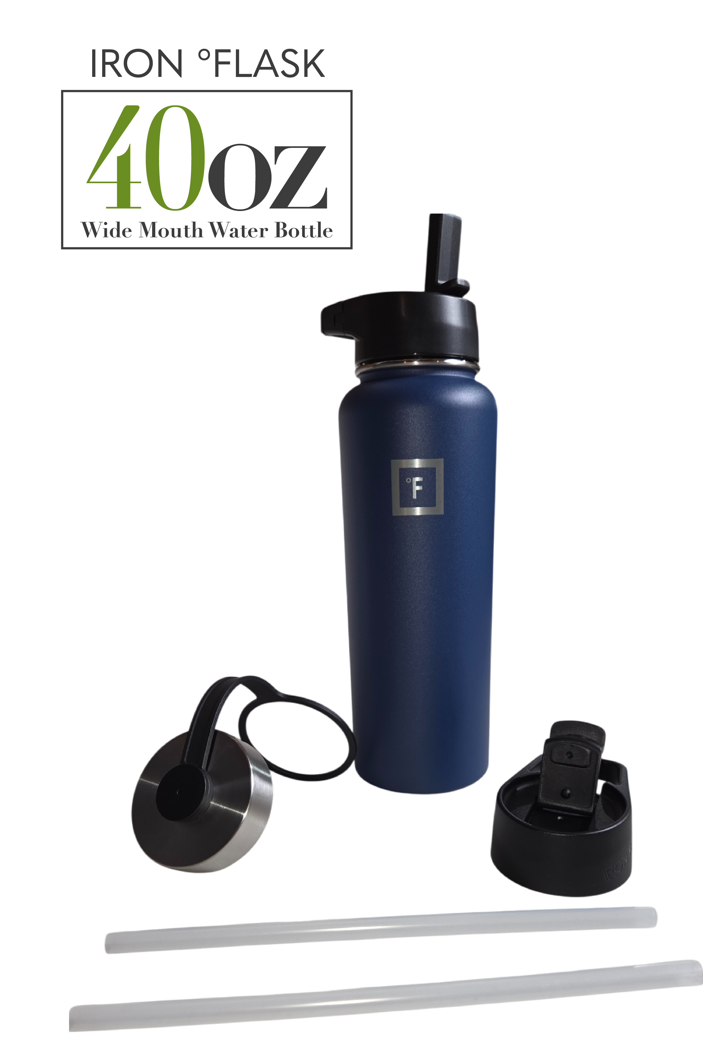 IRON °FLASK Wide Mouth Water Bottle – 40 oz (Twilight Blue) – Coffee Pour  Life