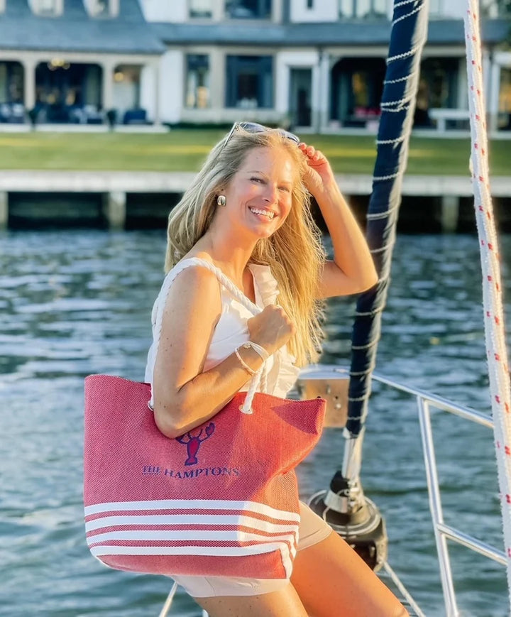 The Hamptons Go-To Tote – Woven Straw Rope Handle Beach Bag