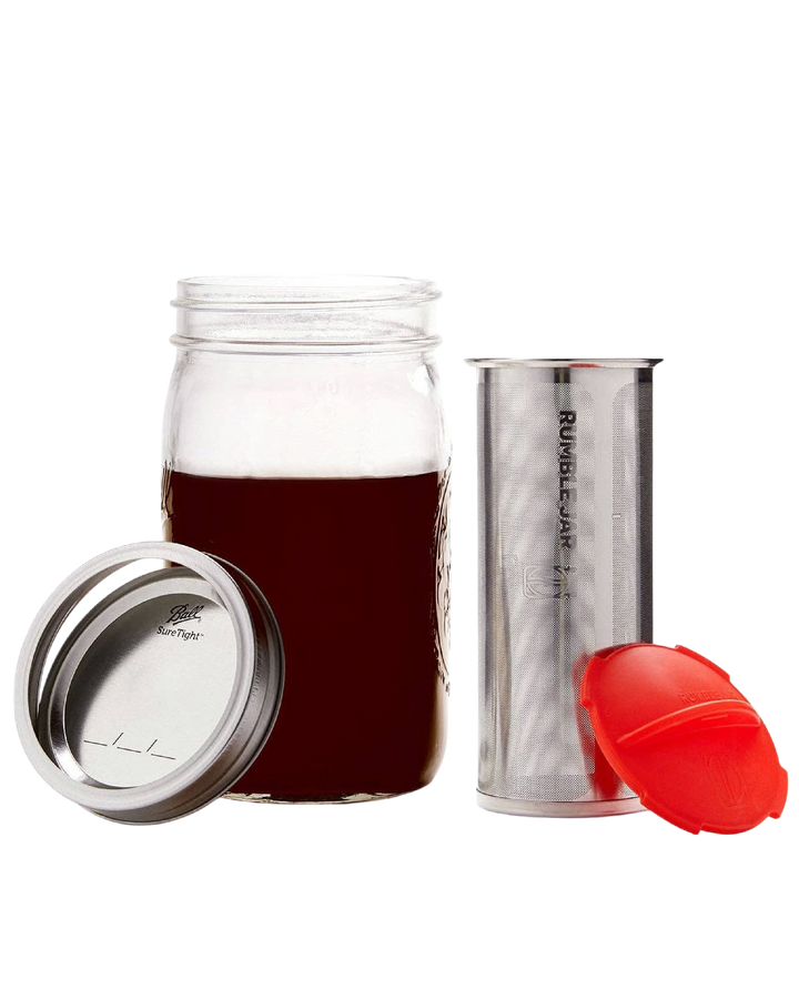 Rumble Jar: Quart Size (32oz) Cold Brew Coffee Maker - includes Mason jar