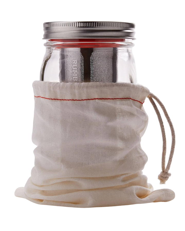 Rumble Jar: Quart Size (32oz) Cold Brew Coffee Maker - includes Mason jar