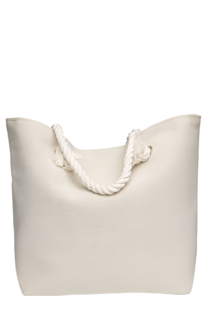 The Hamptons Tote on a Rope – Coastal Canvas Rope Handle Tote Bag