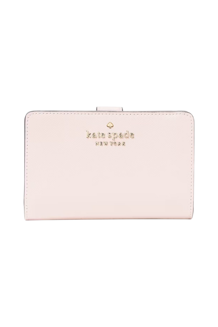 Kate Spade Staci Medium Bifold Wallet – Light Rose Saffiano Leather