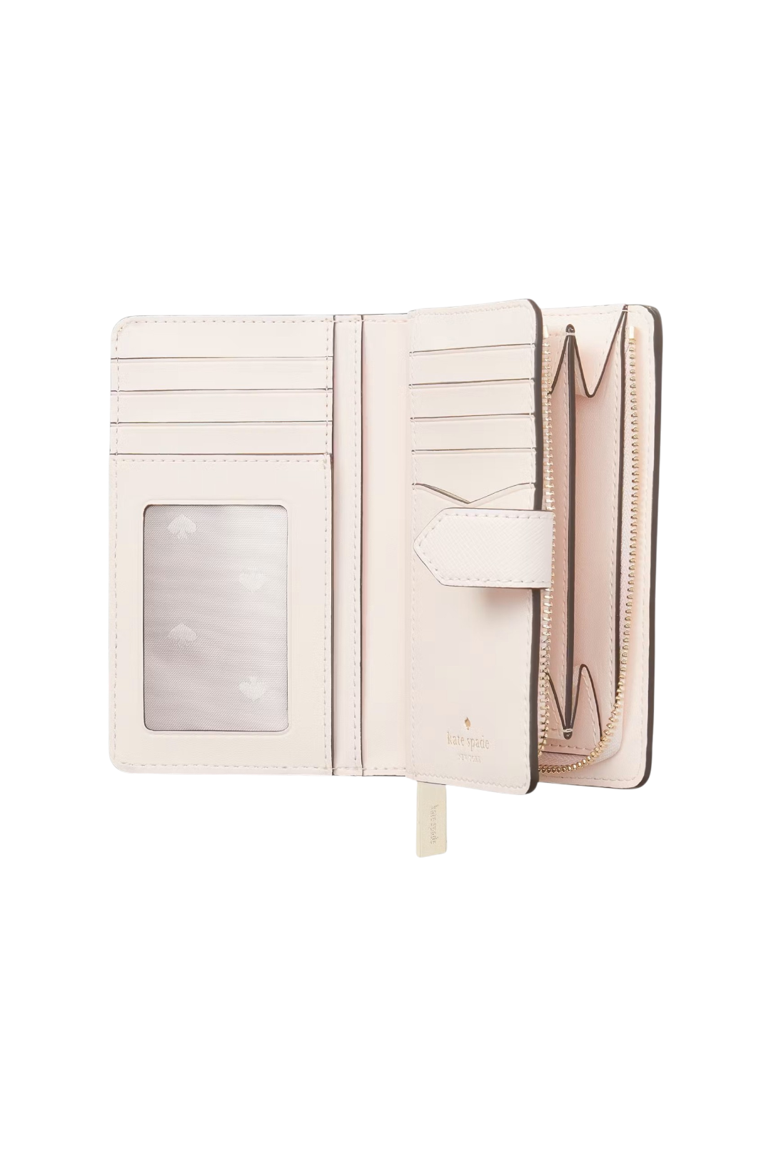 Kate Spade Staci Medium Bifold Wallet – Light Rose Saffiano Leather