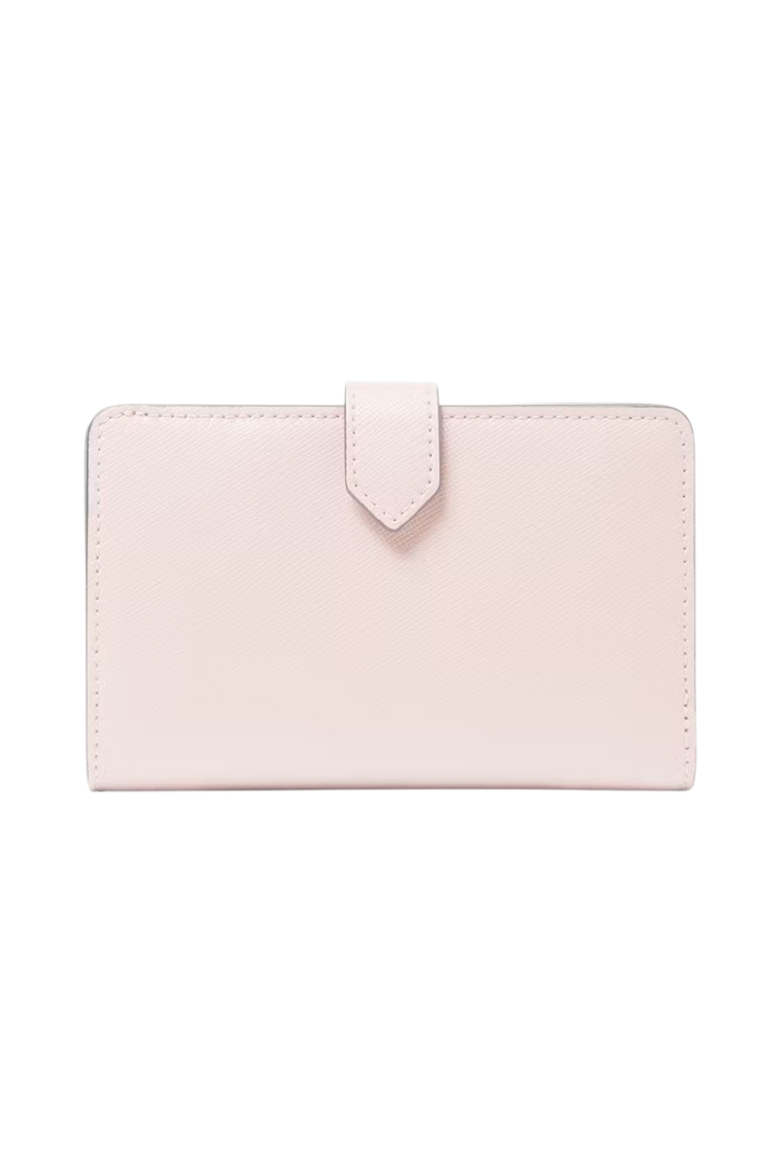 Kate Spade Staci Medium Bifold Wallet – Light Rose Saffiano Leather