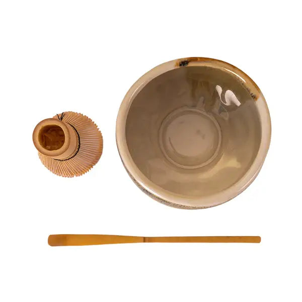 Matcha Ritual Set – White Porcelain Bowl with Whisk & Spoon
