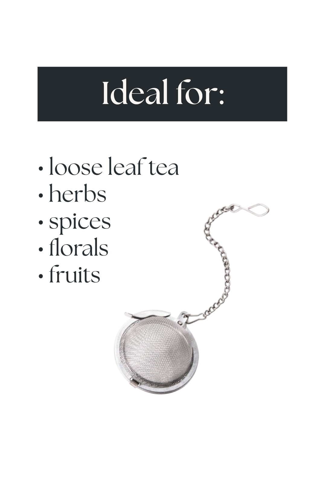 Tea Ball Strainer Infuser – Stainless Steel (1.75")