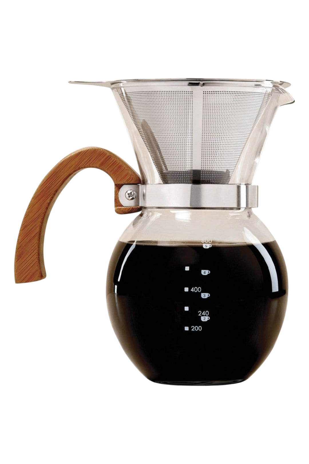 Pour-Over Coffee Maker with Bamboo Handle – 22oz