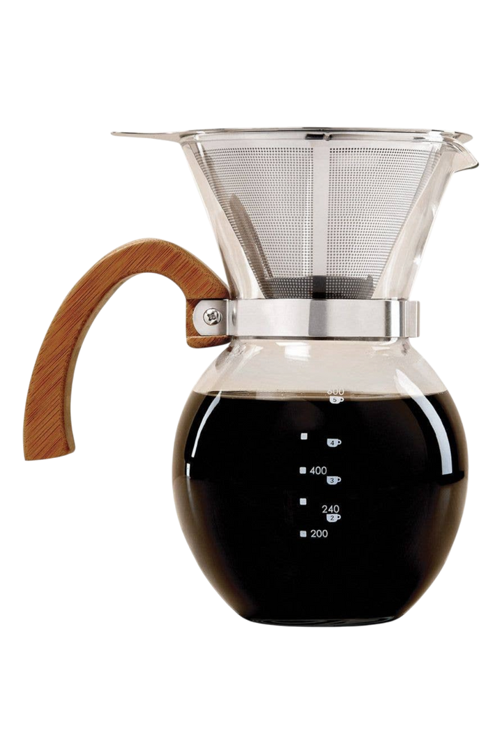 Pour-Over Coffee Maker with Bamboo Handle – 22oz