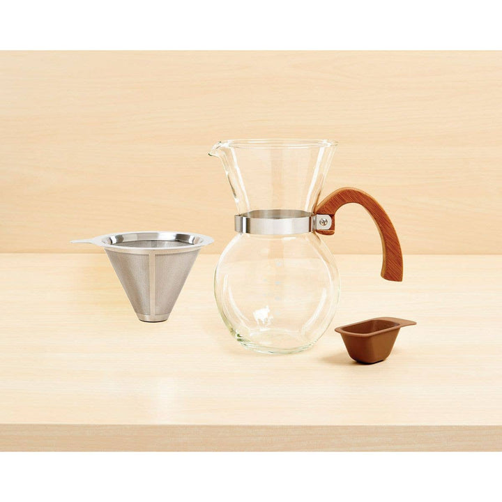 Pour-Over Coffee Maker with Bamboo Handle – 22oz