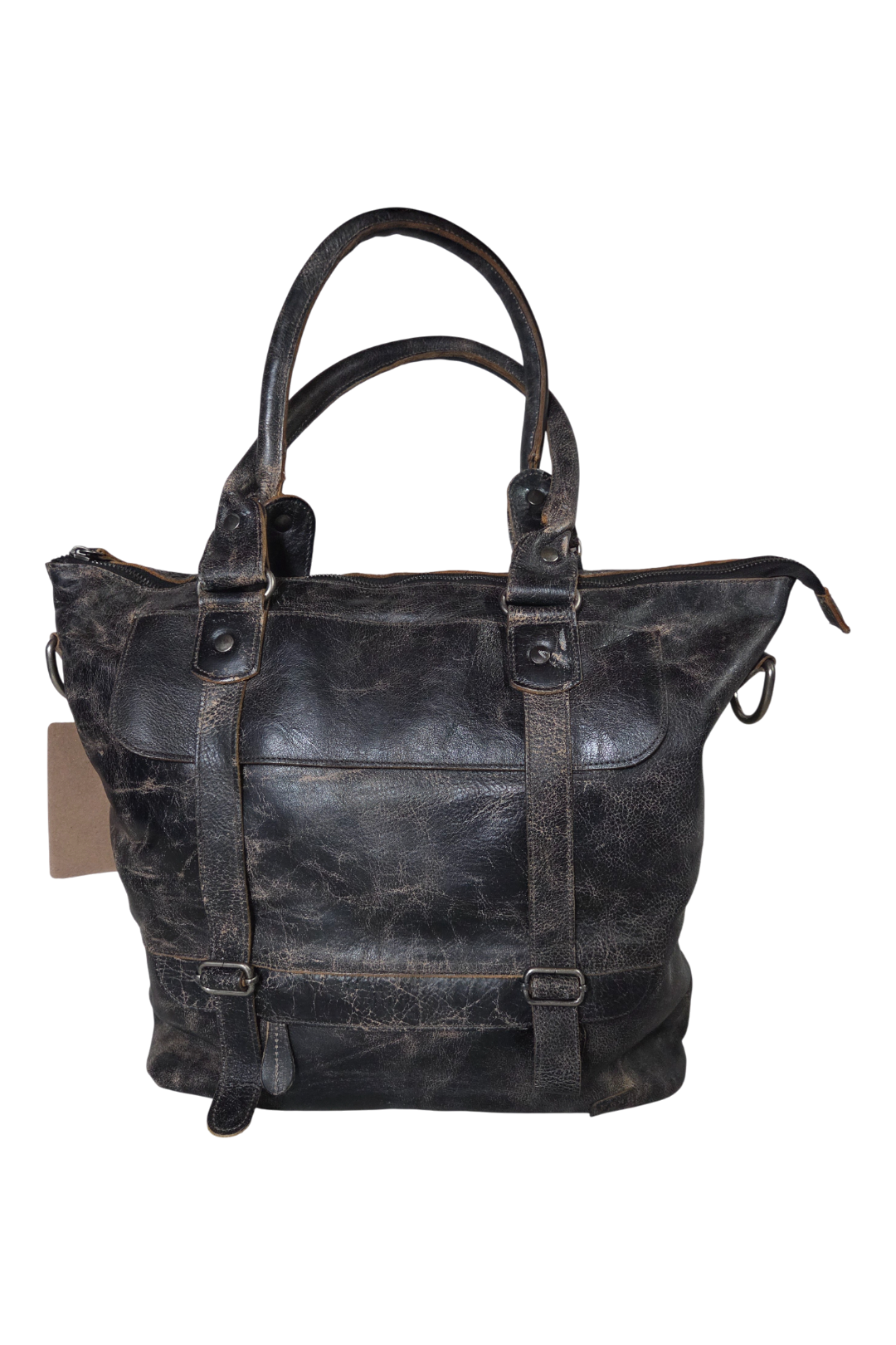 Bed Stu Big Fork Tote – Black Lux Full Grain Leather