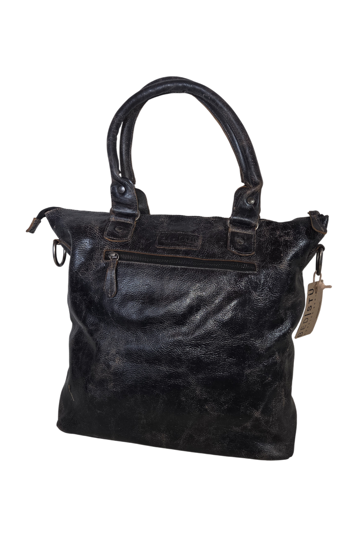Bed Stu Big Fork Tote – Black Lux Full Grain Leather