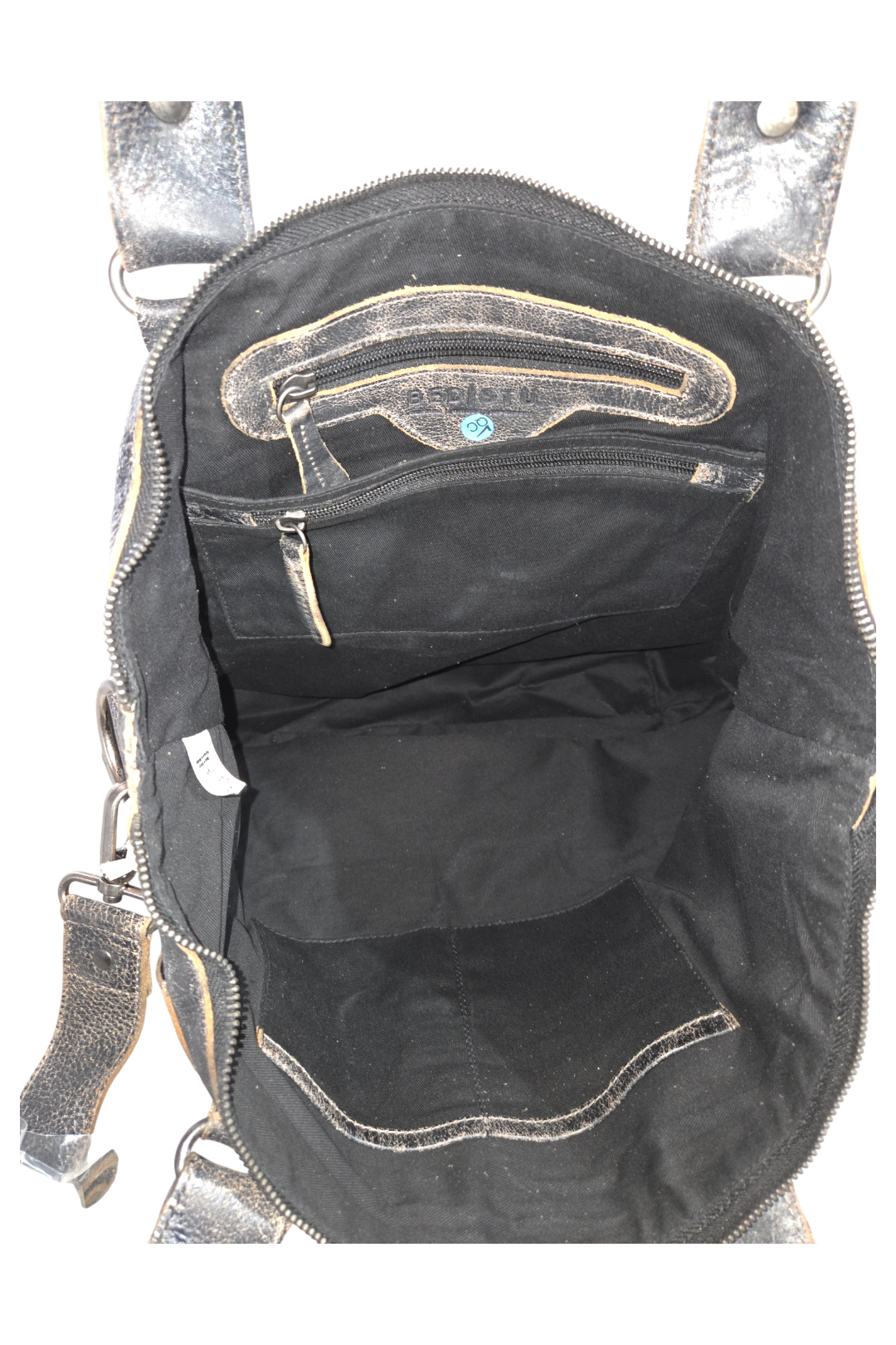 Bed Stu Big Fork Tote – Black Lux Full Grain Leather