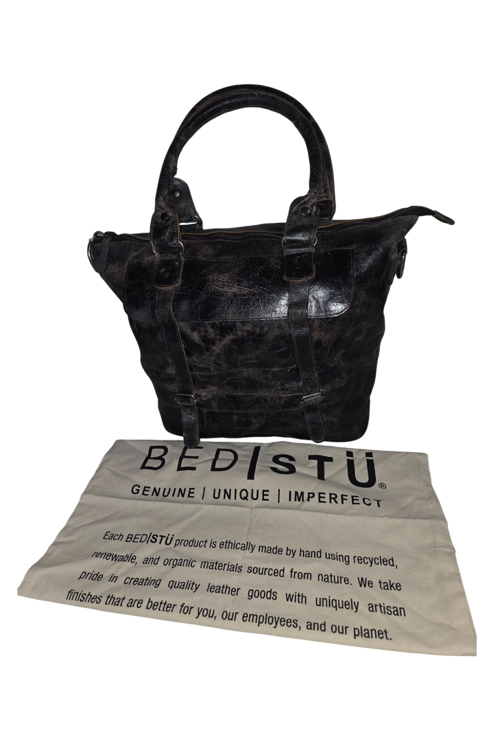 Bed Stu Big Fork Tote – Black Lux Full Grain Leather