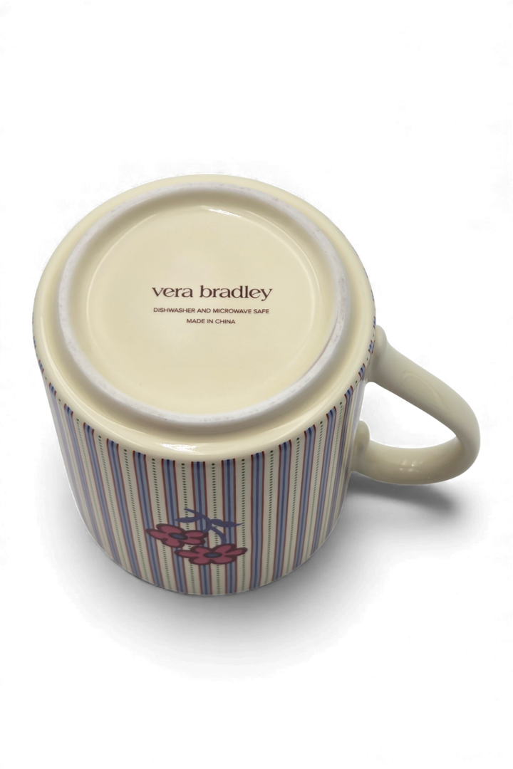 Vera Bradley Ceramic Mug – Rachel Ditsy Stripe