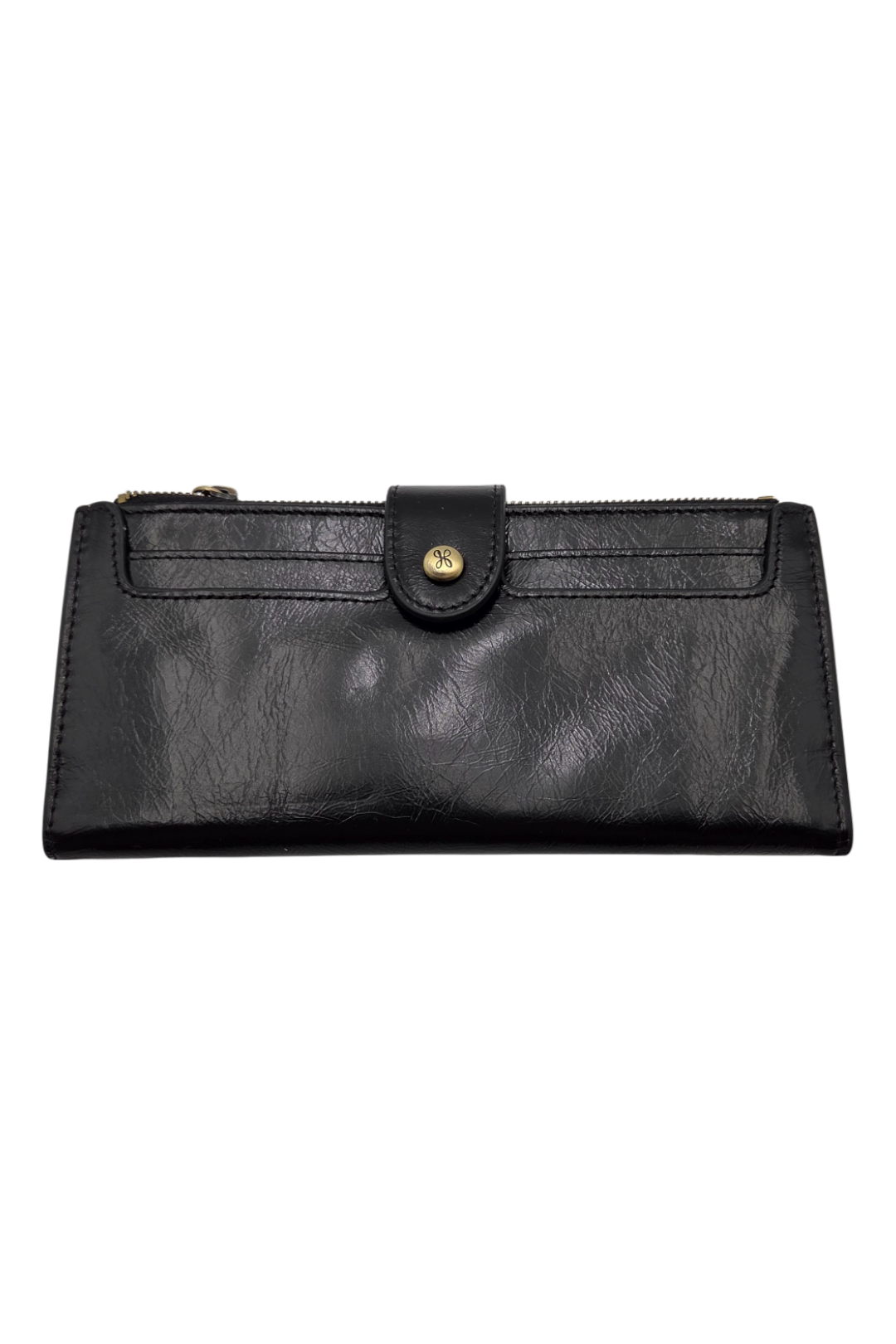 Hobo Dunn Polished Leather Bifold Wallet – Black