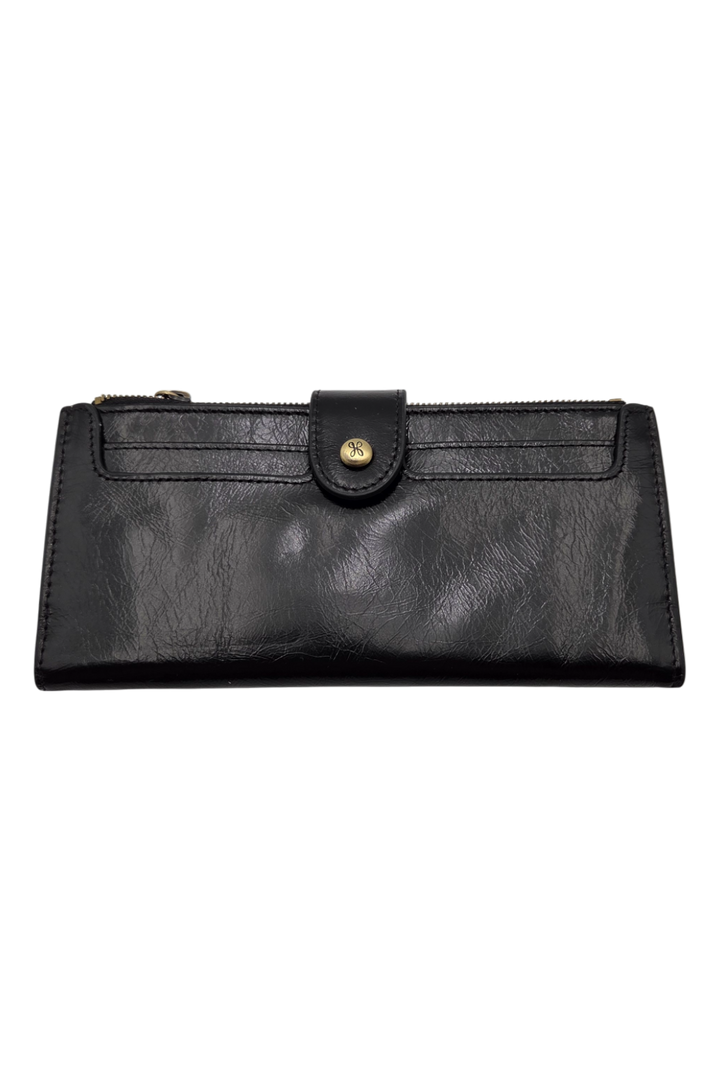 Hobo Dunn Polished Leather Bifold Wallet – Black
