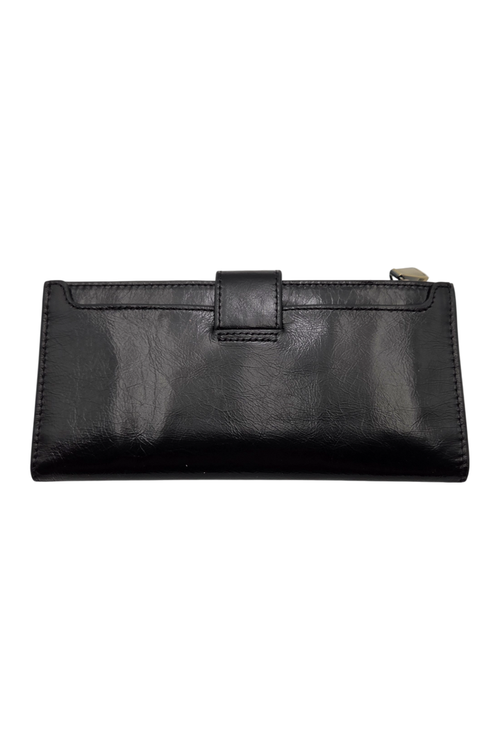 Hobo Dunn Polished Leather Bifold Wallet – Black