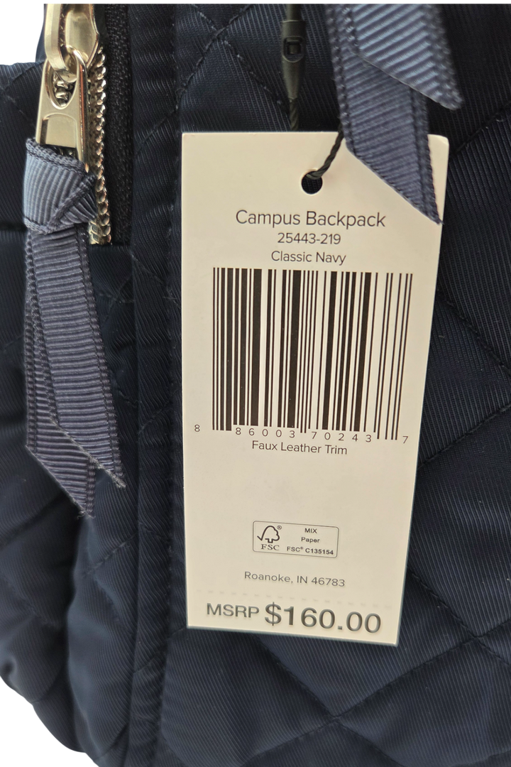 Vera Bradley Performance Twill Campus Backpack – Classic Navy
