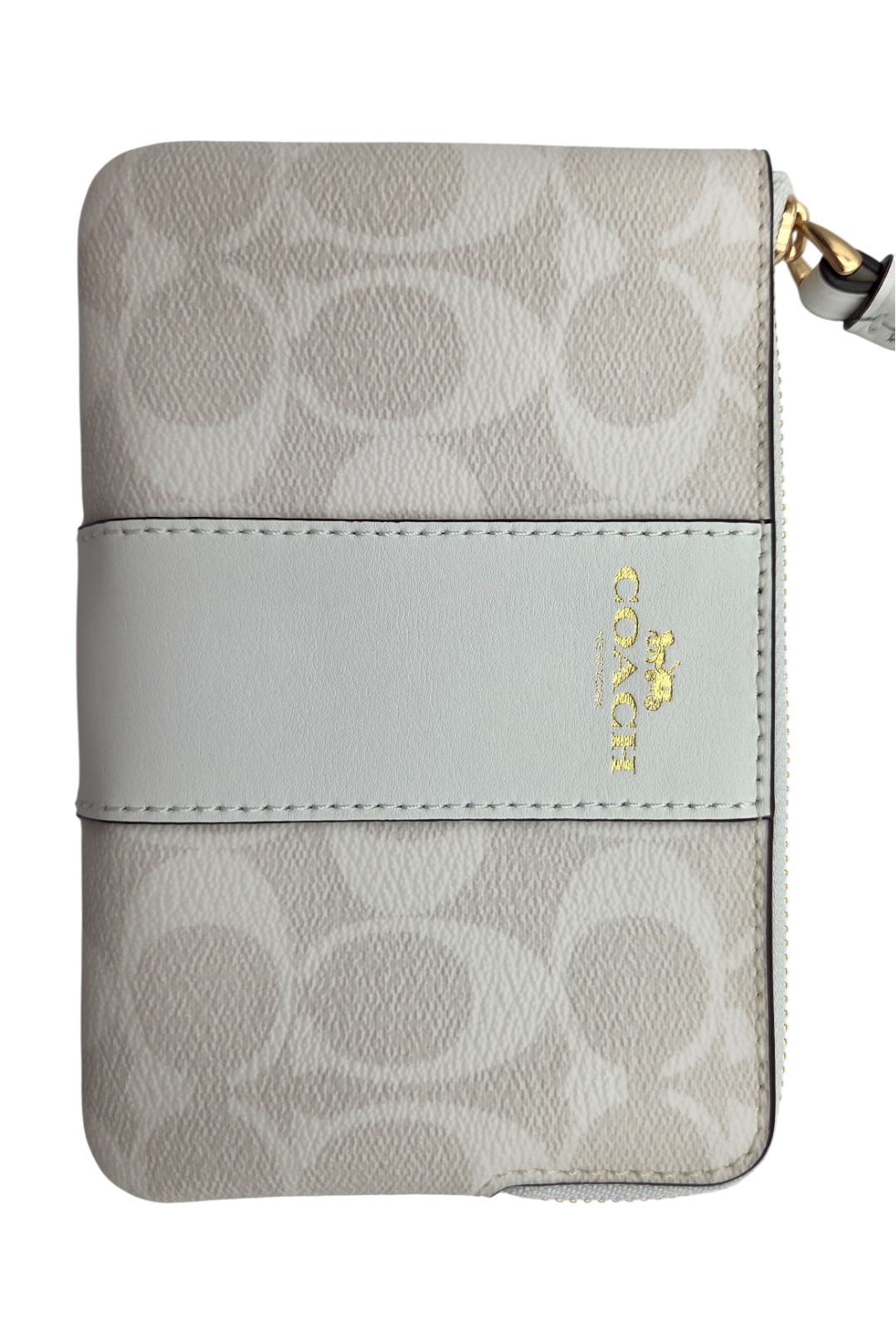 Coach Corner Zip Wristlet in Signature Canvas – Glacier White