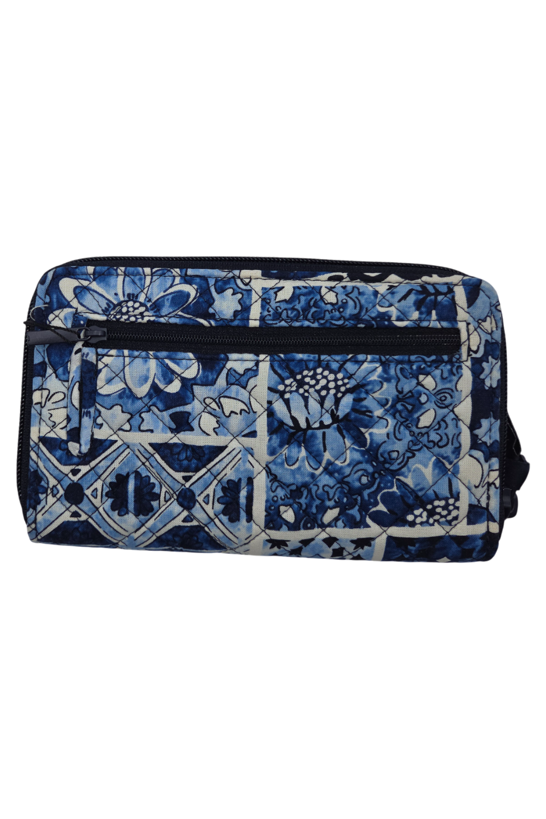 Vera Bradley Turnlock Wallet RFID Cotton Island Tile Blue