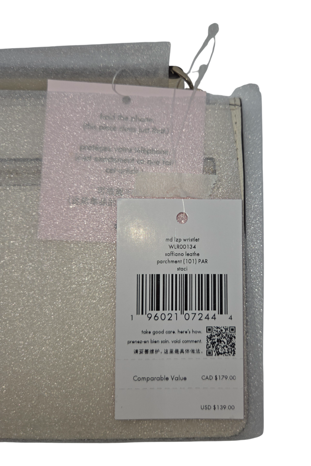 Kate Spade Staci Medium L Zip Wristlet – Parchment