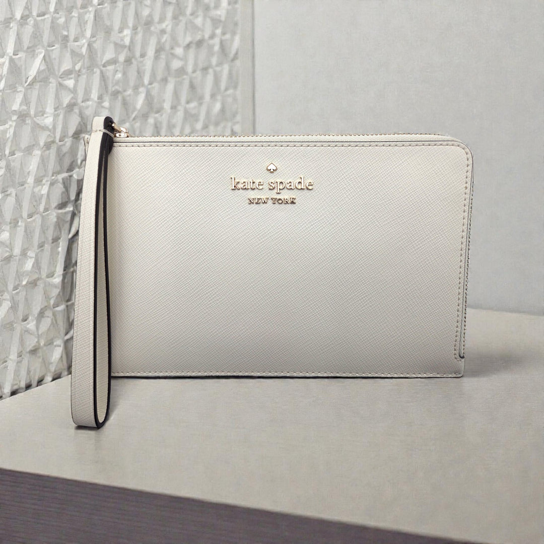 Kate Spade Staci Medium L Zip Wristlet – Parchment