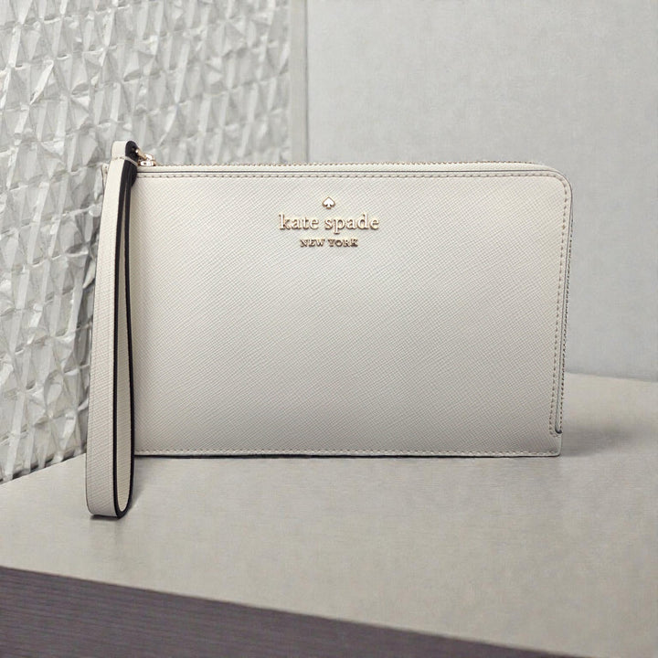 Kate Spade Staci Medium L Zip Wristlet – Parchment