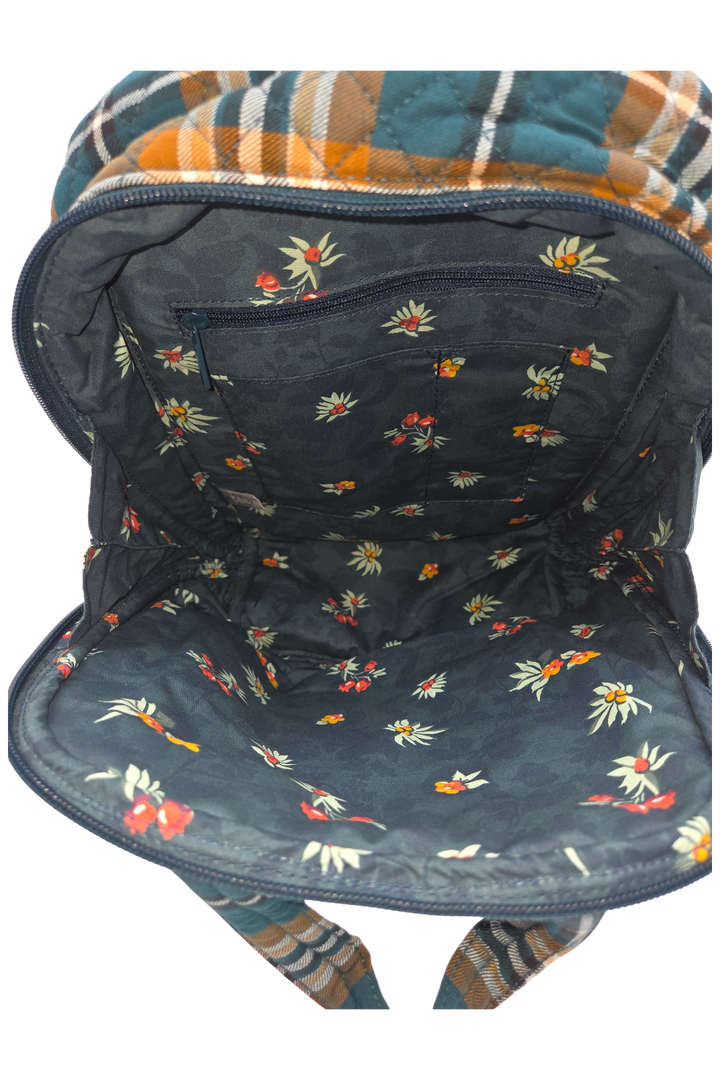 Vera Bradley Cotton Mini Totepack Backpack – Orchard Plaid