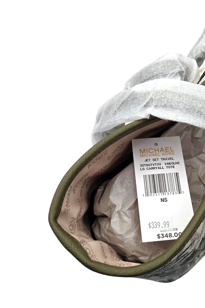 Michael Kors Jet Set Travel Large Carryall Tote – Vanilla/Olive