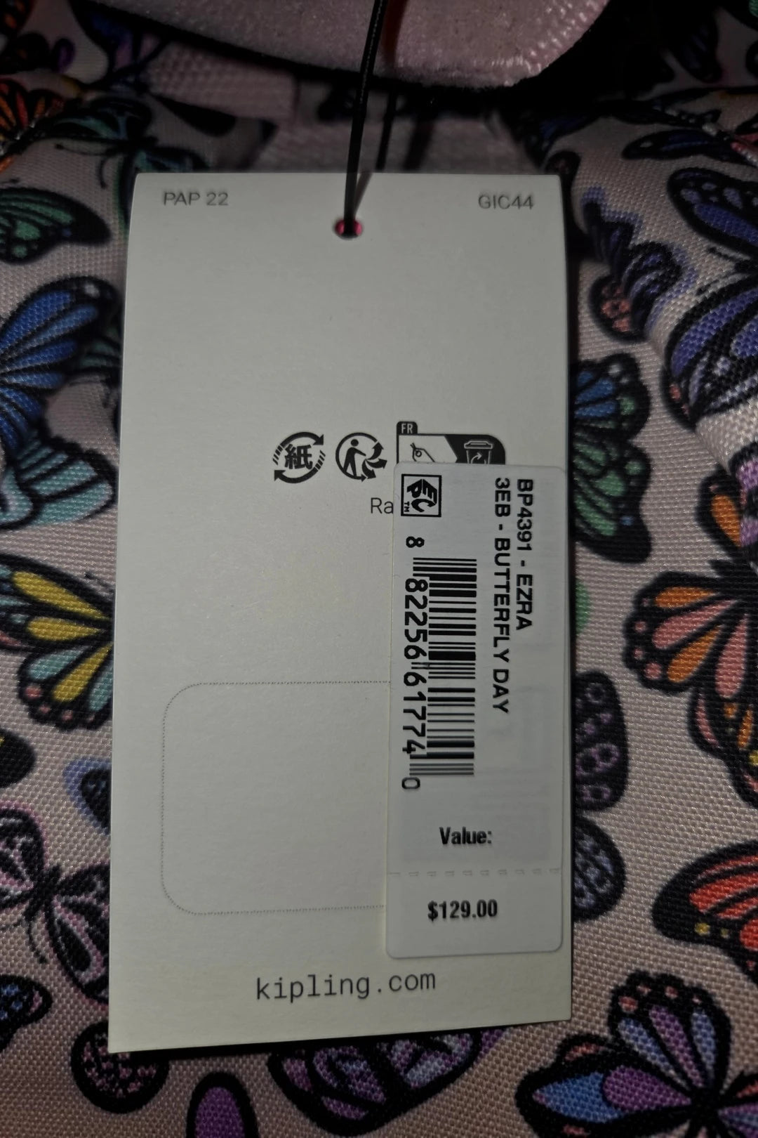 Kipling Ezra Backpack – Butterfly Day