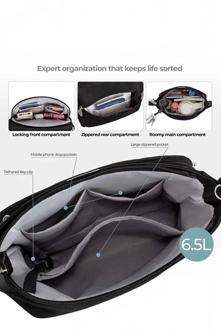 Travelon Anti-Theft Classic North/South Crossbody Bag - Black