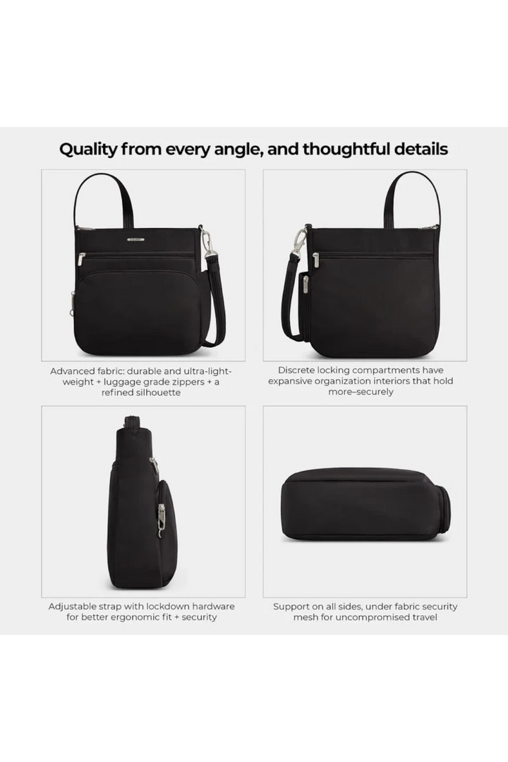 Travelon Anti-Theft Classic North/South Crossbody Bag - Black
