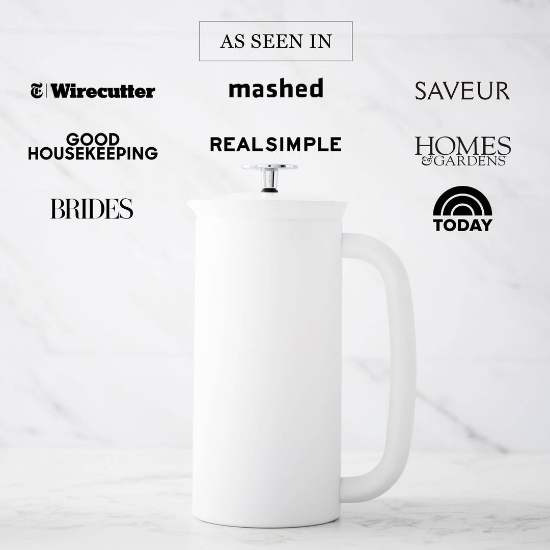 P7 Stainless Steel French Press Coffee Maker - 18oz - White