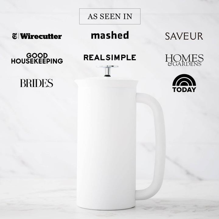 P7 Stainless Steel French Press Coffee Maker - 18oz - White