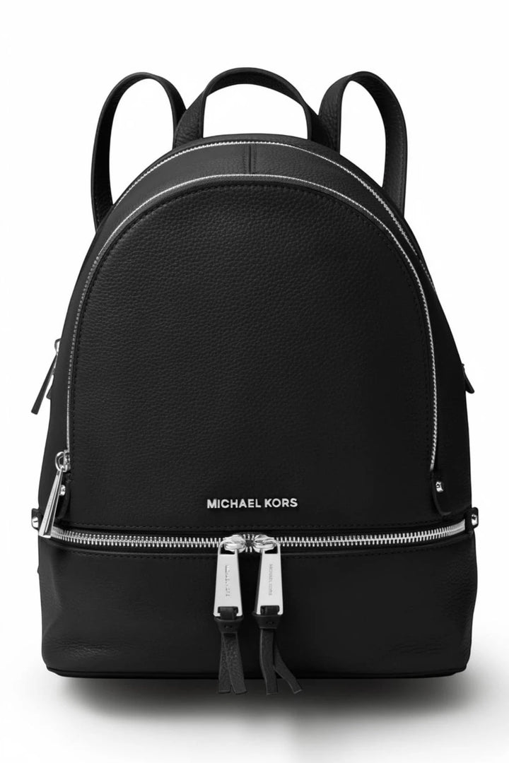Michael Kors Rhea Medium Pebbled Leather Backpack - Black