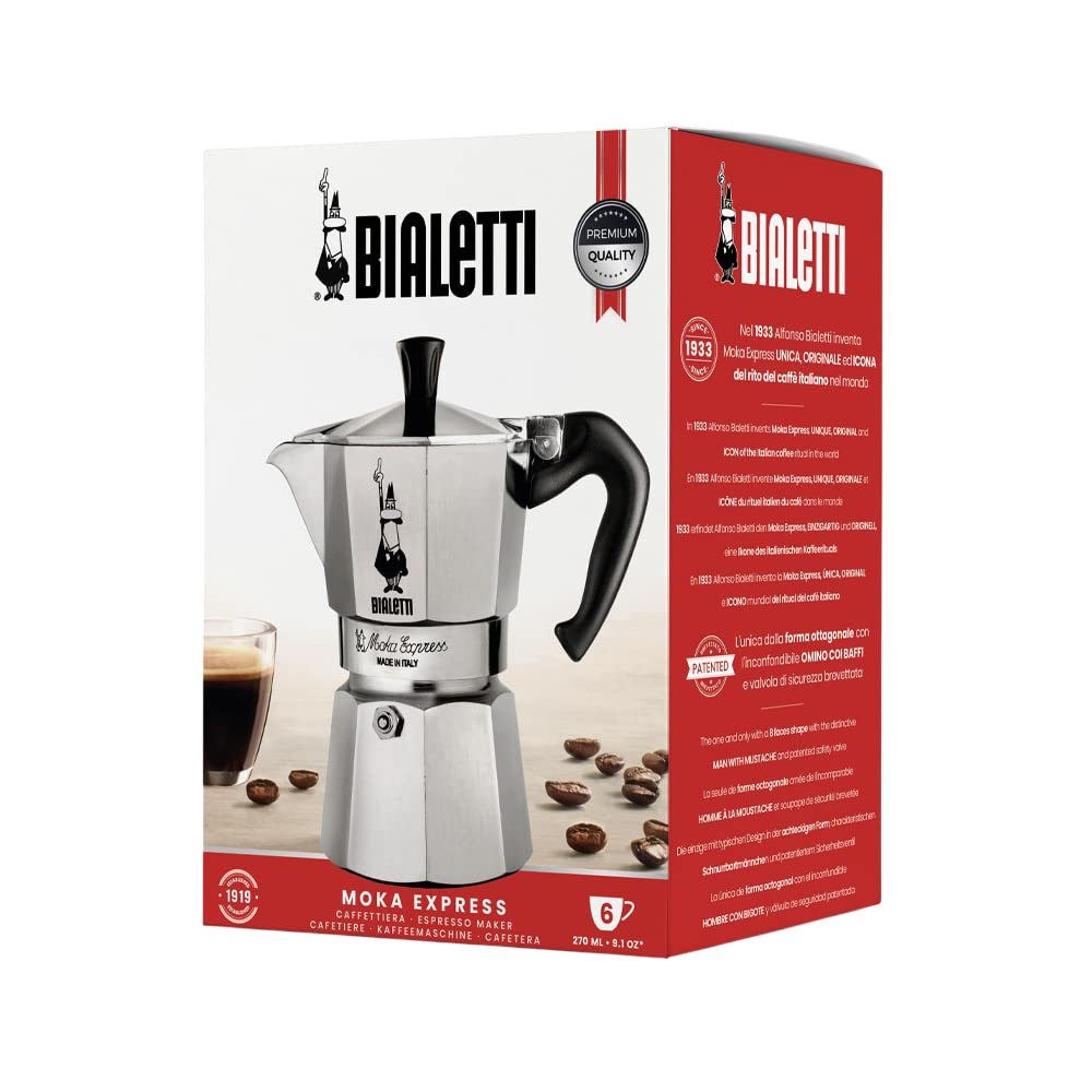 Bialetti Moka Express 6-Cup Stovetop Espresso Maker